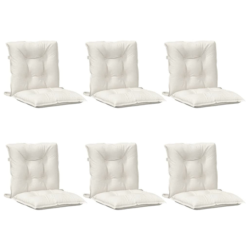 Load image into Gallery viewer, Vidaxl stoelkussens 6 st lage rug 100x50x7 cm stof gemêleerd crème