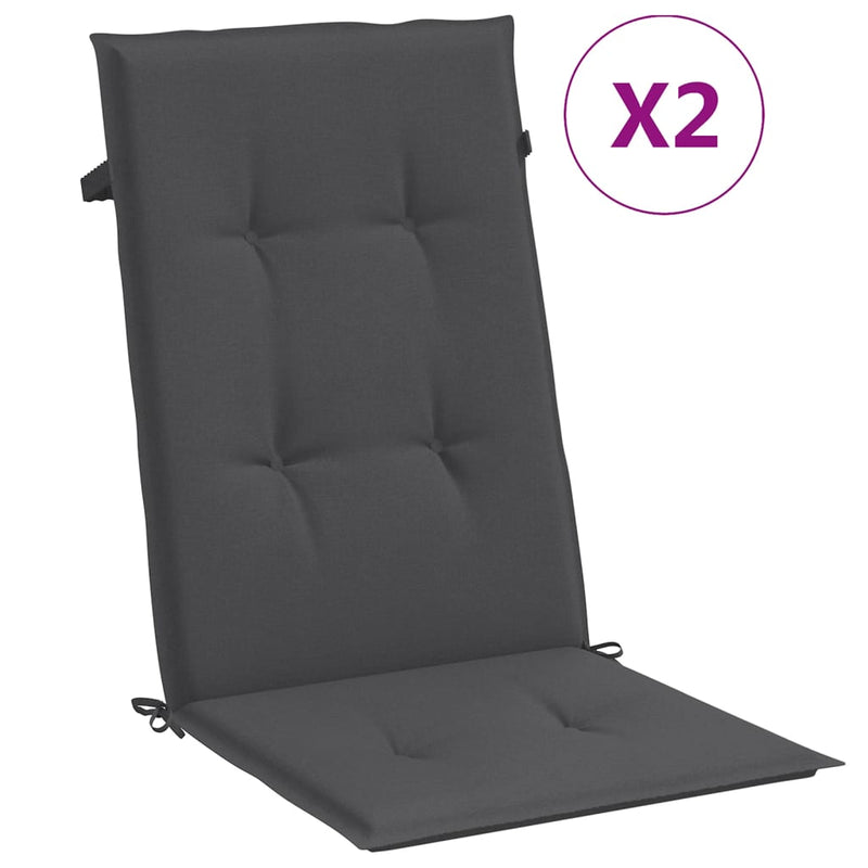 Load image into Gallery viewer, Vidaxl stoelkussens 2 st hoge rug 120x50x4 cm stof gemêleerd antraciet