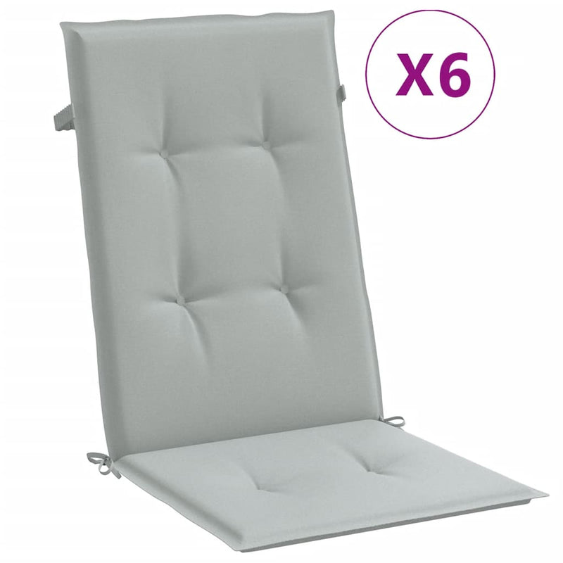 Load image into Gallery viewer, Vidaxl stoelkussens 6 st hoge rug 120x50x4 cm stof lichtgrijs