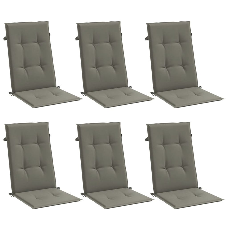 Load image into Gallery viewer, Vidaxl stoelkussens 6 st hoge rug 120x50x4 cm stof donkergrijs