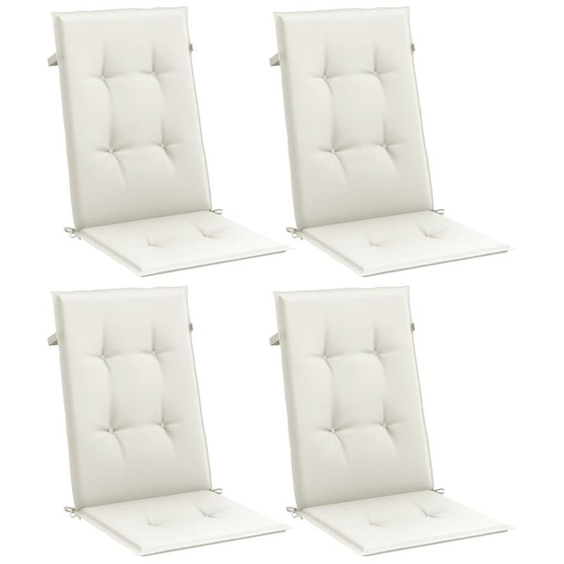 Load image into Gallery viewer, Vidaxl stoelkussens 4 st hoge rug 120x50x4 cm stof gemêleerd crème
