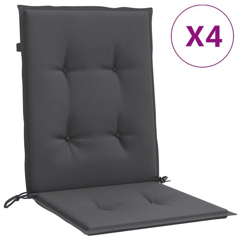 Load image into Gallery viewer, Vidaxl stoelkussens 4 st lage rug 100x50x4 cm stof gemêleerd antraciet
