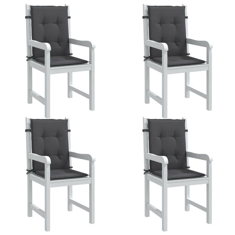 Load image into Gallery viewer, Vidaxl stoelkussens 4 st lage rug 100x50x4 cm stof gemêleerd antraciet