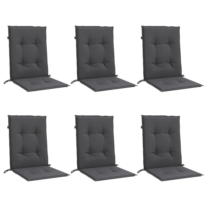 Load image into Gallery viewer, Vidaxl stoelkussens 6 st lage rug 100x50x4 cm stof gemêleerd antraciet