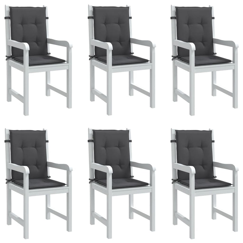 Load image into Gallery viewer, Vidaxl stoelkussens 6 st lage rug 100x50x4 cm stof gemêleerd antraciet