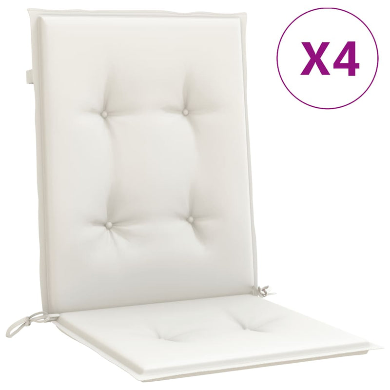 Load image into Gallery viewer, Vidaxl stoelkussens 4 st lage rug 100x50x4 cm stof gemêleerd crème