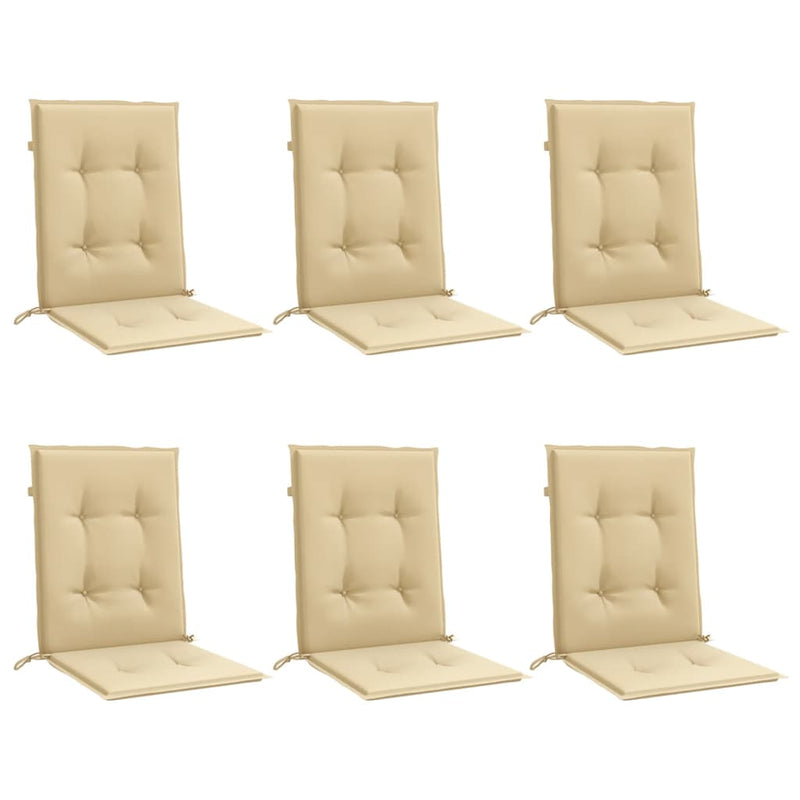 Load image into Gallery viewer, Vidaxl stoelkussens 6 st lage rug 100x50x4 cm stof gemêleerd beige