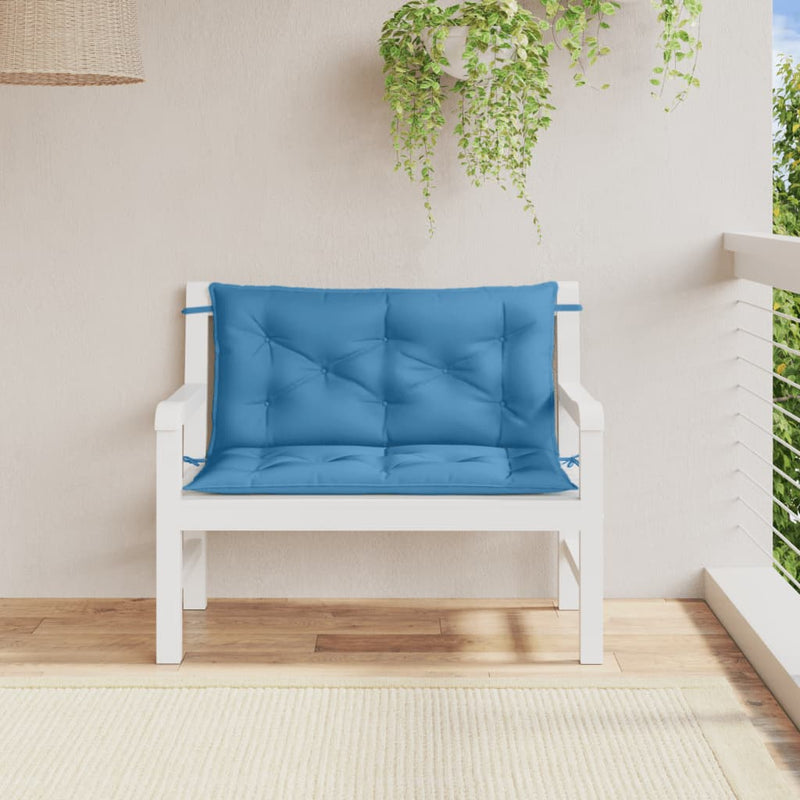 Load image into Gallery viewer, Vidaxl tuinbankkussens 2 st 100x50x7 cm stof gemêleerd blauw
