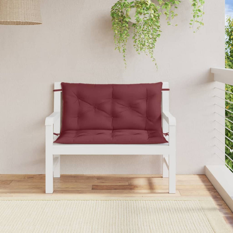 Load image into Gallery viewer, Vidaxl tuinbankkussens 2 st 100x50x7 cm stof gemêleerd wijnrood