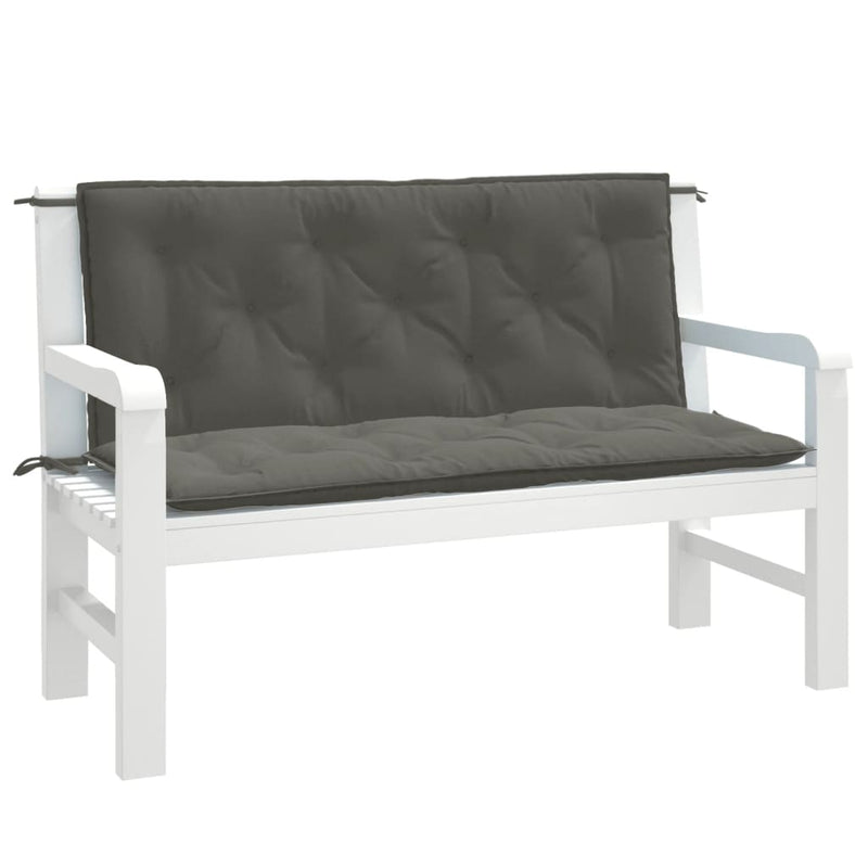 Load image into Gallery viewer, Vidaxl tuinbankkussens 2 st 120x50x7 cm stof gemêleerd donkergrijs