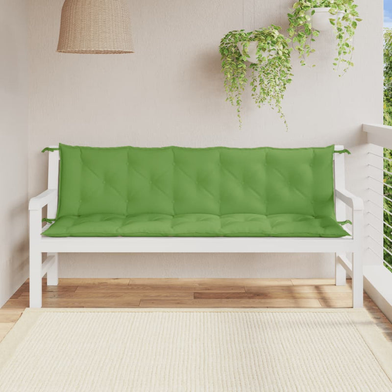 Load image into Gallery viewer, Vidaxl tuinbankkussens 2 st 180x50x7 cm stof gemêleerd groen
