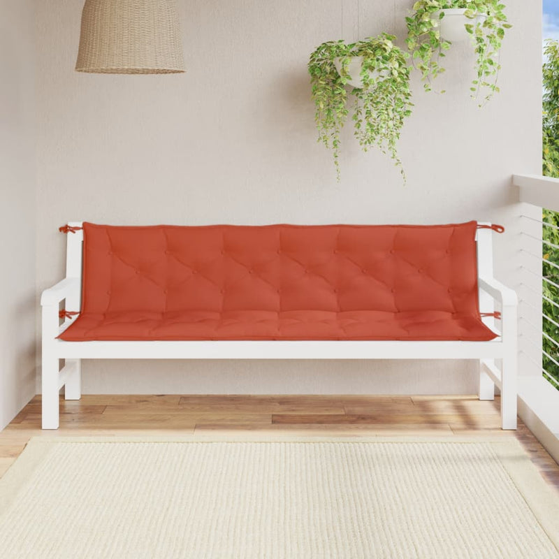 Load image into Gallery viewer, Vidaxl tuinbankkussens 2 st 200x50x7 cm stof gemêleerd rood