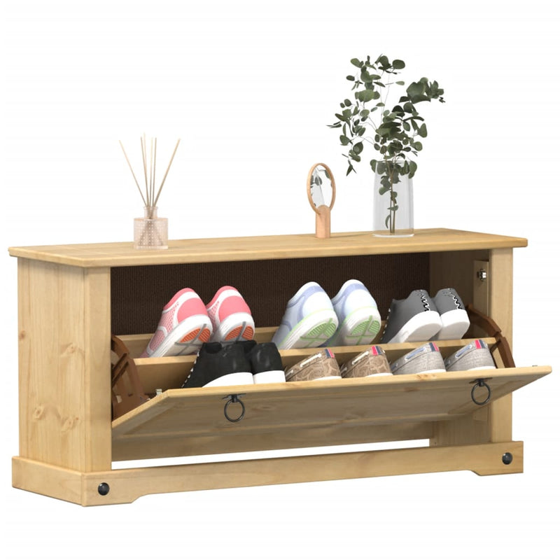 Load image into Gallery viewer, Vidaxl schoenenkast corona 99x32x47 cm massief grenenhout