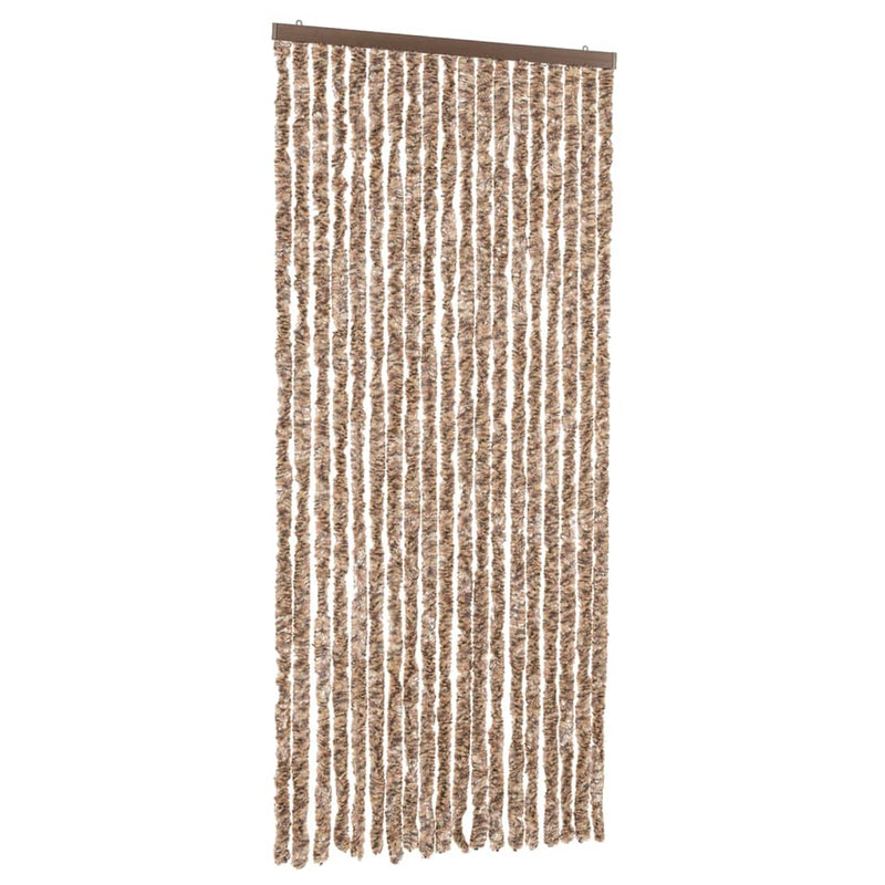 Load image into Gallery viewer, Vidaxl vliegengordijn 56x200 cm chenille beige en donkerbruin