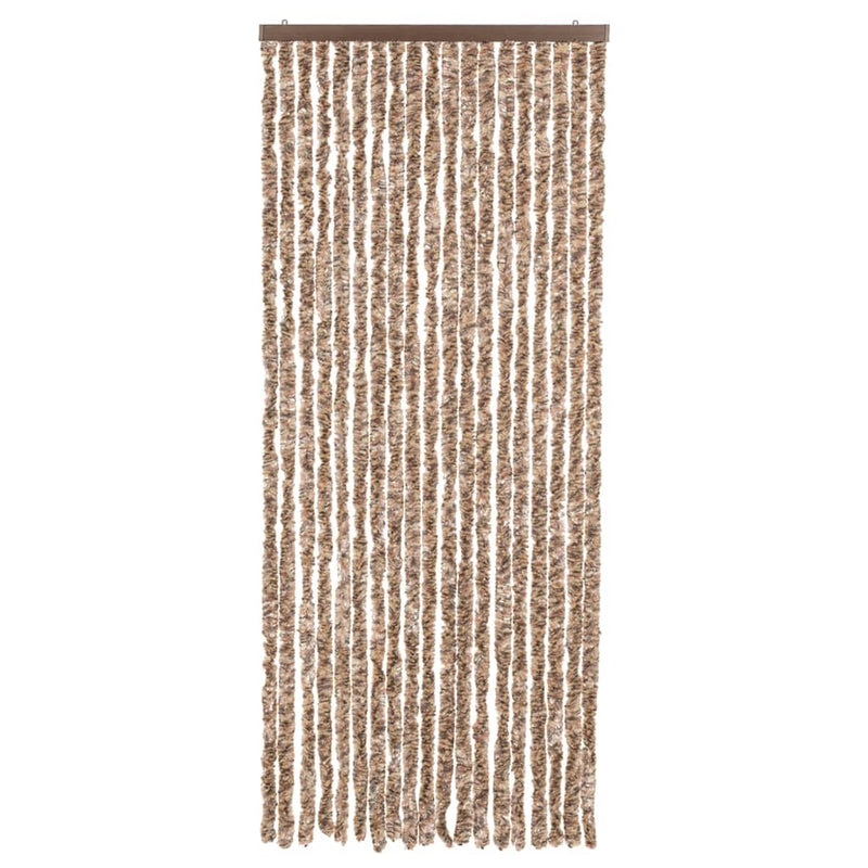 Load image into Gallery viewer, Vidaxl vliegengordijn 56x200 cm chenille beige en donkerbruin