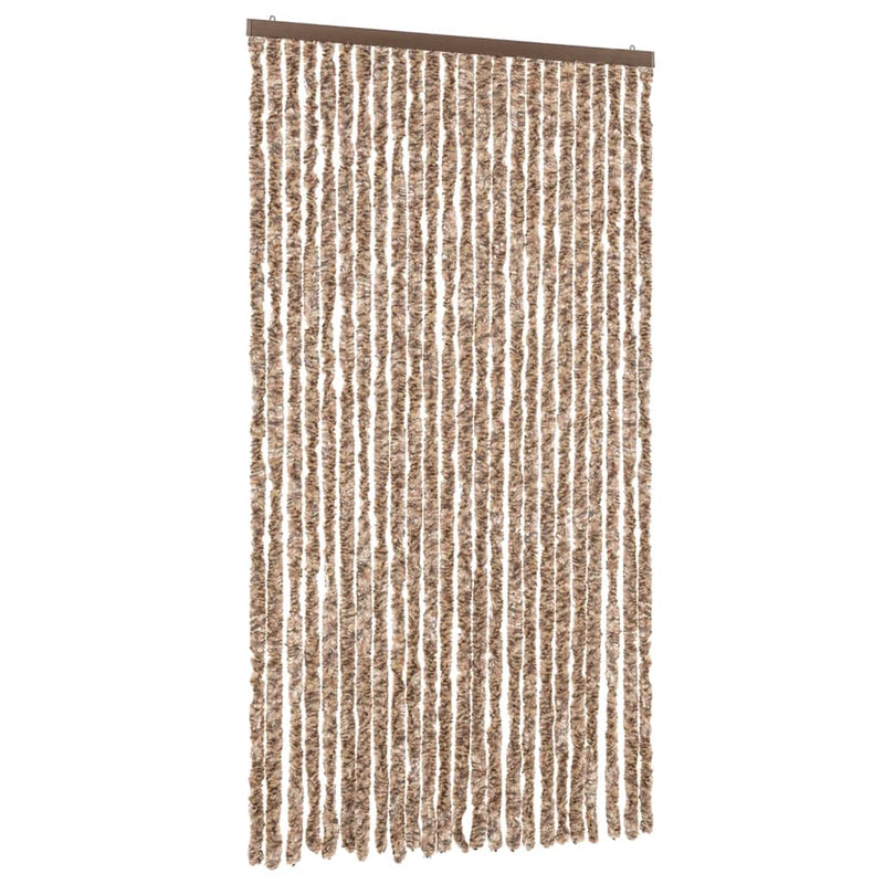 Load image into Gallery viewer, Vidaxl vliegengordijn 100x200 cm chenille beige en donkerbruin