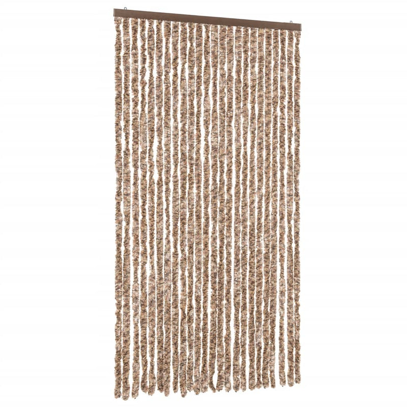 Load image into Gallery viewer, Vidaxl vliegengordijn 100x220 cm chenille beige en donkerbruin