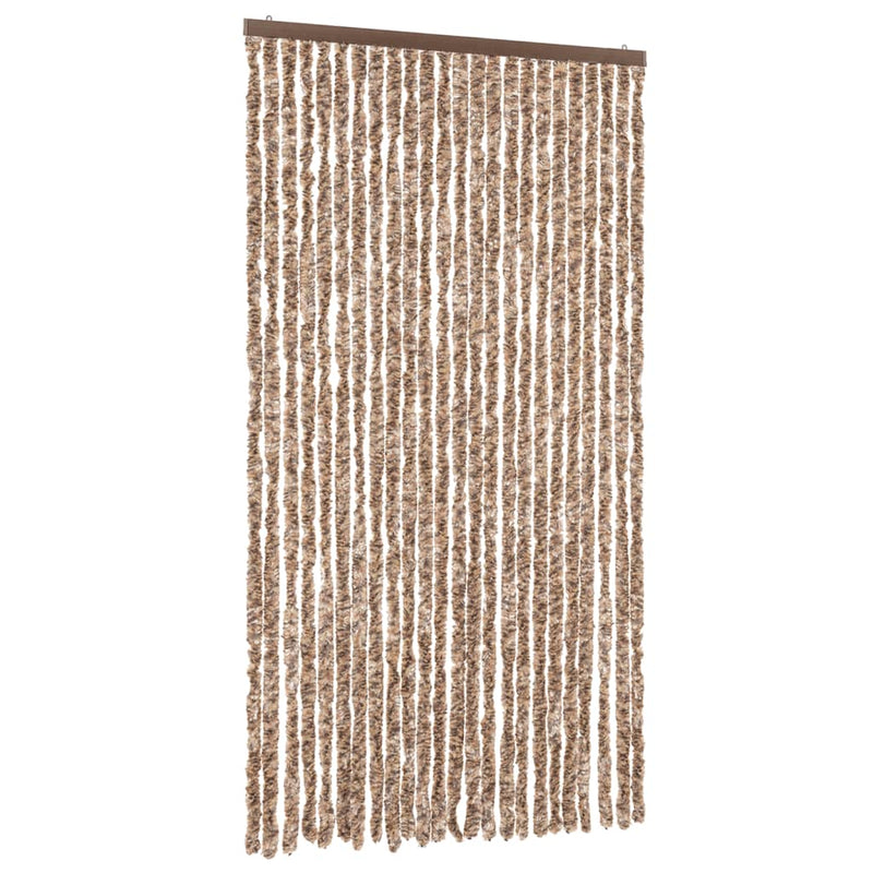 Load image into Gallery viewer, Vidaxl vliegengordijn 100x230 cm chenille beige en donkerbruin