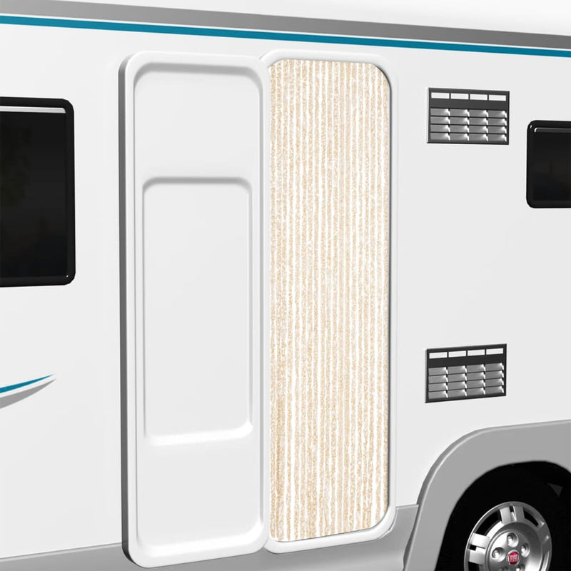 Load image into Gallery viewer, VidaXL Vliegengordijn 56x185 cm chenille beige en wit