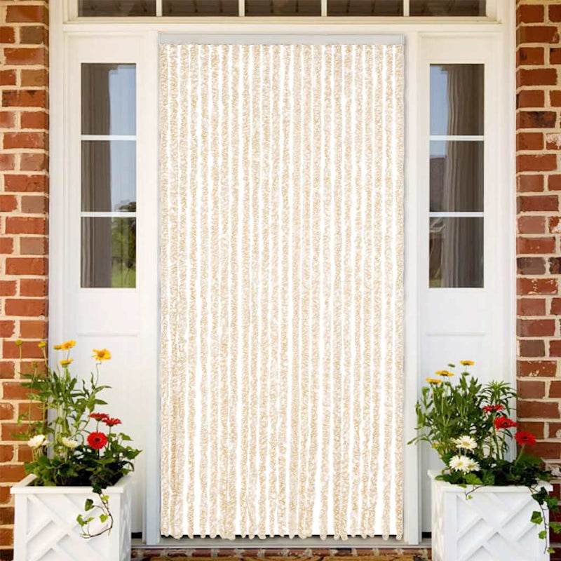 Load image into Gallery viewer, Vidaxl vliegengordijn 100x230 cm chenille beige en wit