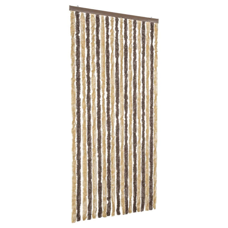 Load image into Gallery viewer, Vidaxl vliegengordijn 56x185 cm chenille donkerbruin en beige