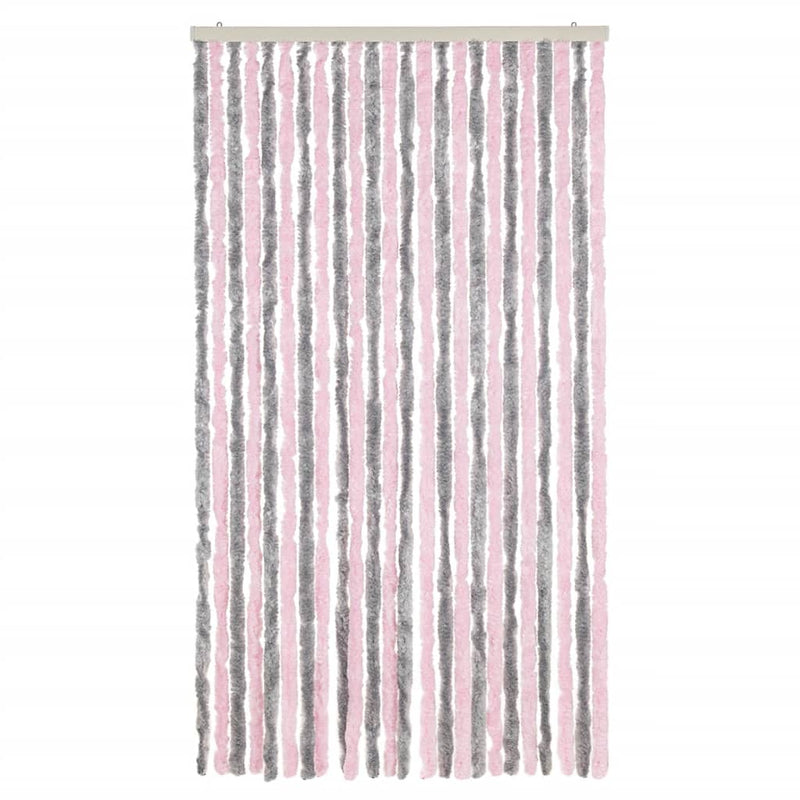 Load image into Gallery viewer, Vidaxl vliegengordijn 100x230 cm chenille zilvergrijs en roze