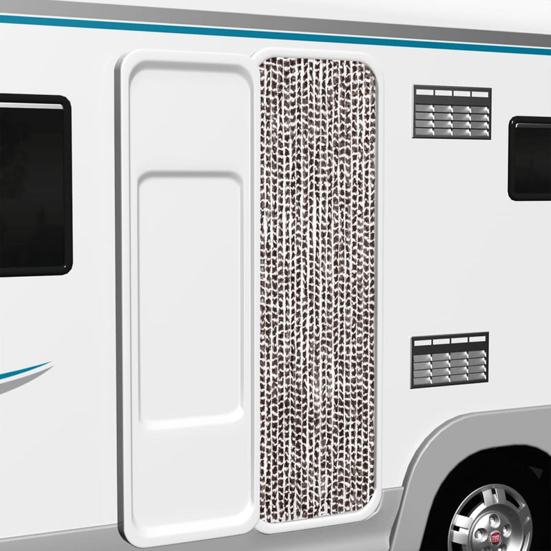 Load image into Gallery viewer, Vidaxl vliegengordijn 56x200 cm chenille bruin en wit