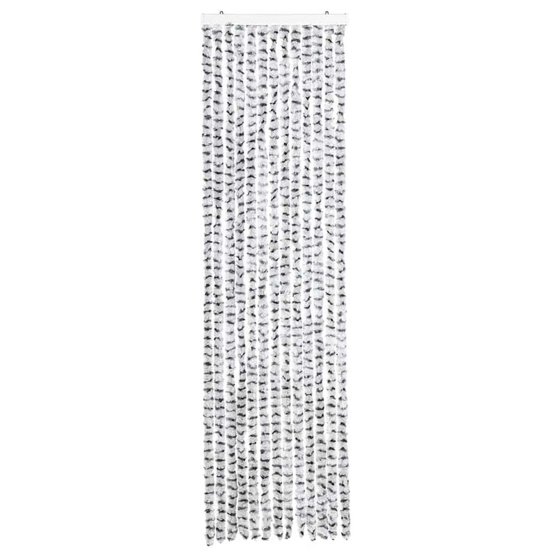 Load image into Gallery viewer, Vidaxl vliegengordijn 56x200 cm chenille lichtgrijs en donkergrijs