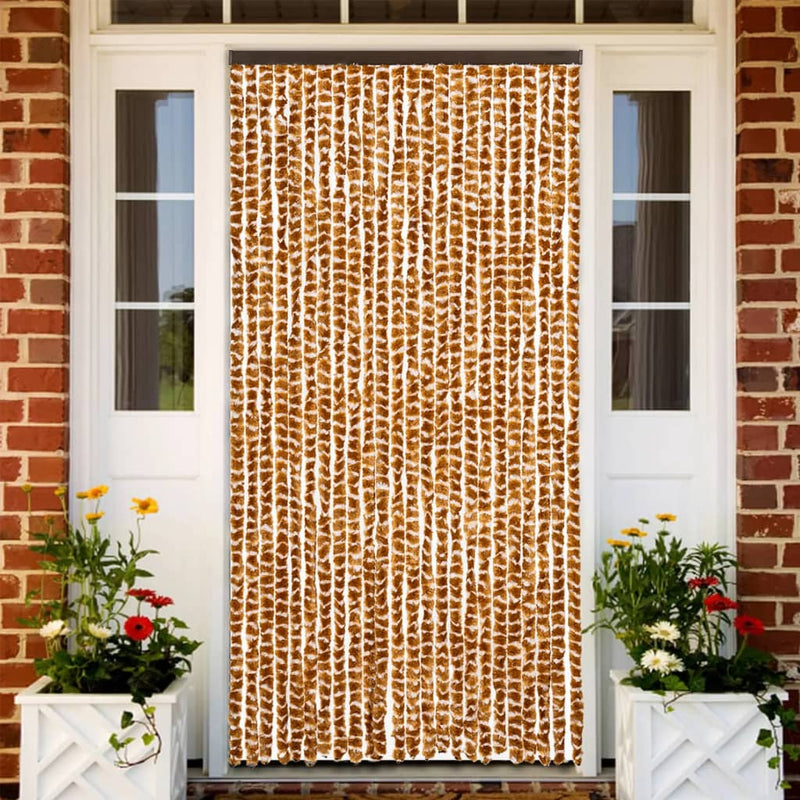 Load image into Gallery viewer, Vidaxl vliegengordijn 100x200 cm chenille okerkleurig en wit