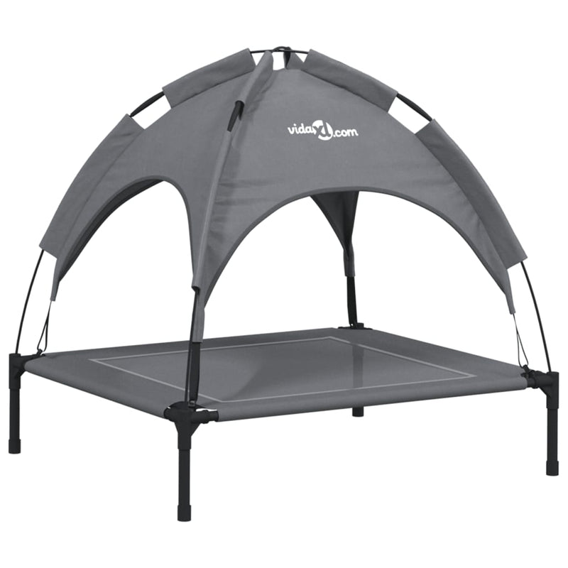 Load image into Gallery viewer, Vidaxl hondenmand met luifel oxford stof en staal antracietkleurig