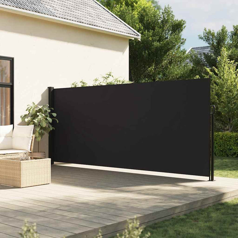 Afbeelding laden in galerijviewer, Vidaxl windscherm uittrekbaar 160x300 cm zwart