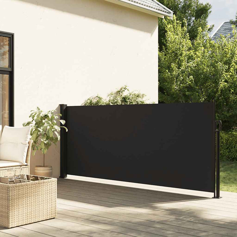 Afbeelding laden in galerijviewer, Vidaxl windscherm uittrekbaar 120x500 cm zwart