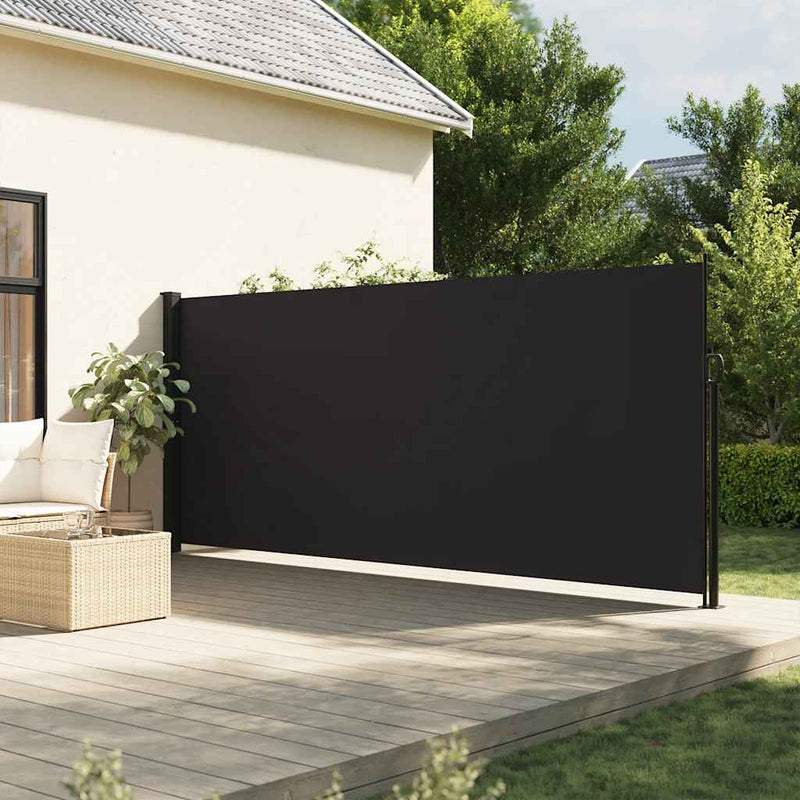 Load image into Gallery viewer, Vidaxl windscherm uittrekbaar 180x500 cm zwart