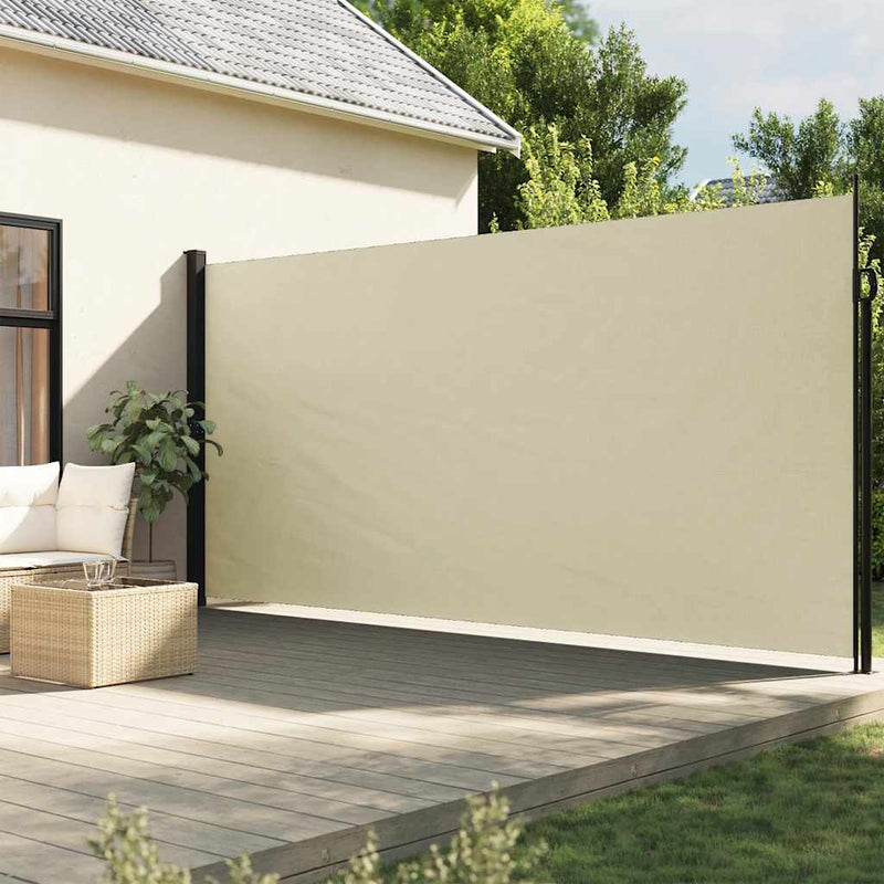 Afbeelding laden in galerijviewer, Vidaxl windscherm uittrekbaar 220x500 cm crèmekleurig