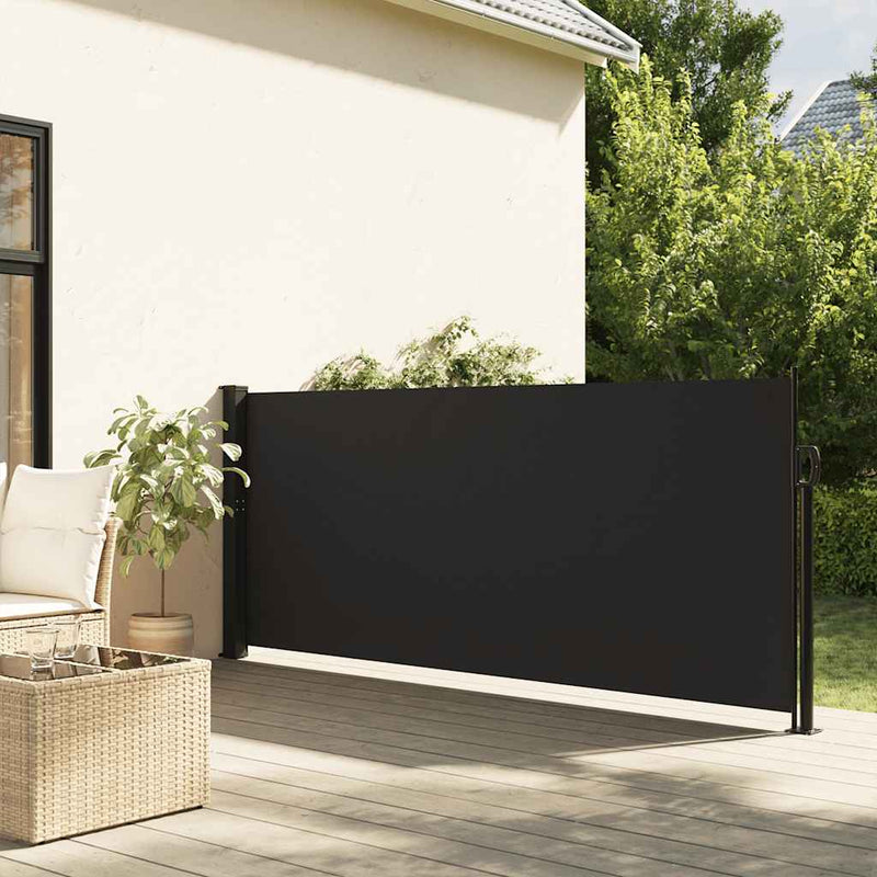 Afbeelding laden in galerijviewer, Vidaxl windscherm uittrekbaar 140x600 cm zwart