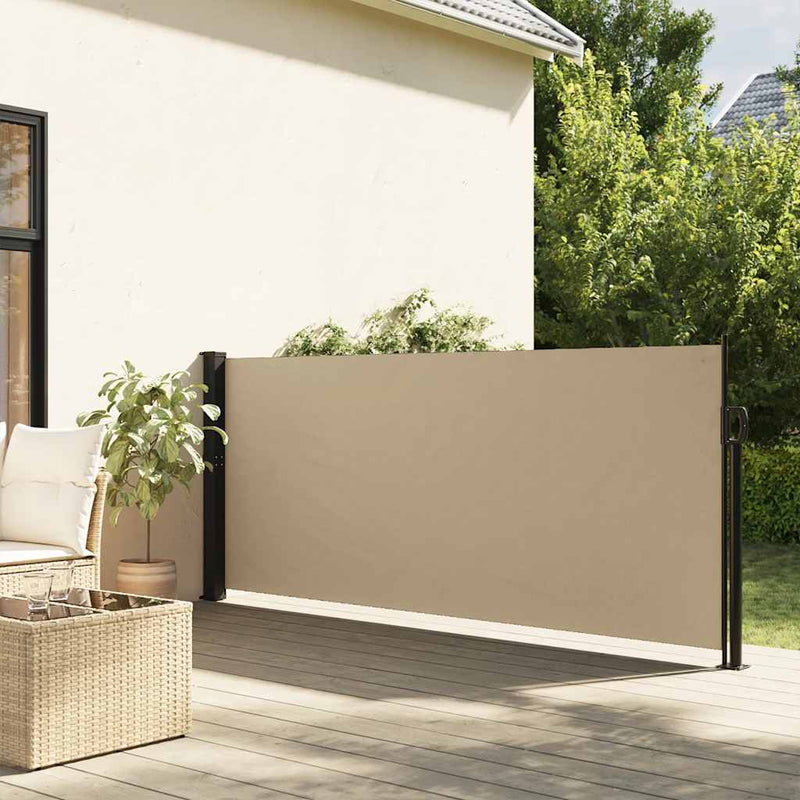 Afbeelding laden in galerijviewer, Vidaxl windscherm uittrekbaar 140x600 cm beige