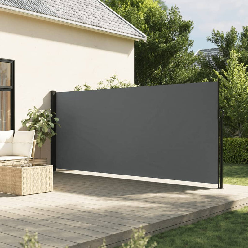 Afbeelding laden in galerijviewer, Vidaxl windscherm uittrekbaar 180x600 cm antracietkleurig