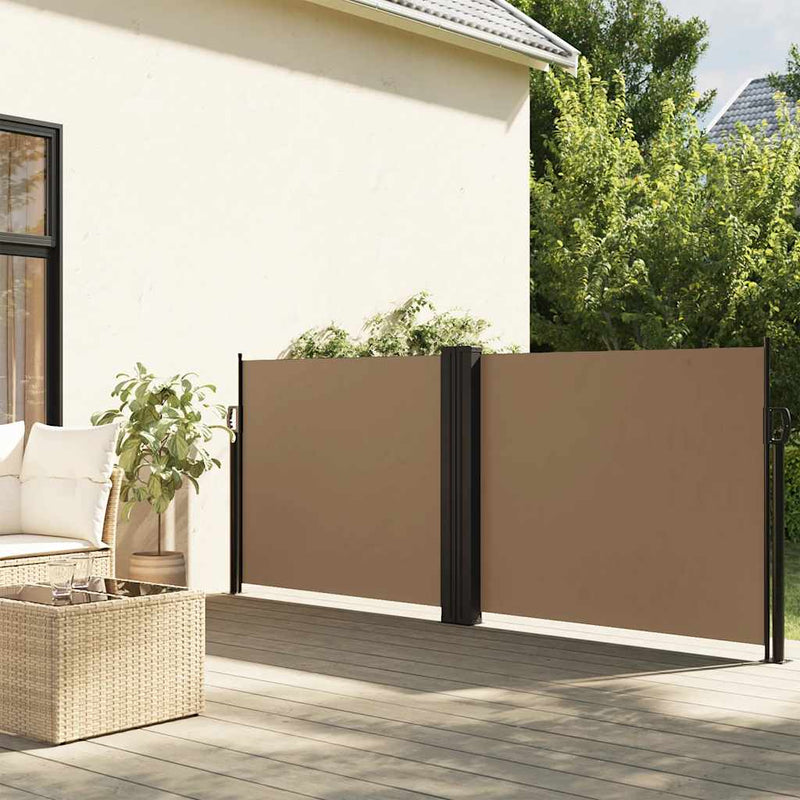 Load image into Gallery viewer, Vidaxl windscherm uittrekbaar 100x600 cm taupe