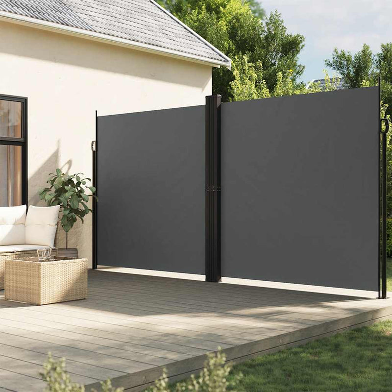 Afbeelding laden in galerijviewer, Vidaxl tuinscherm uittrekbaar 200x1200 cm antracietkleurig