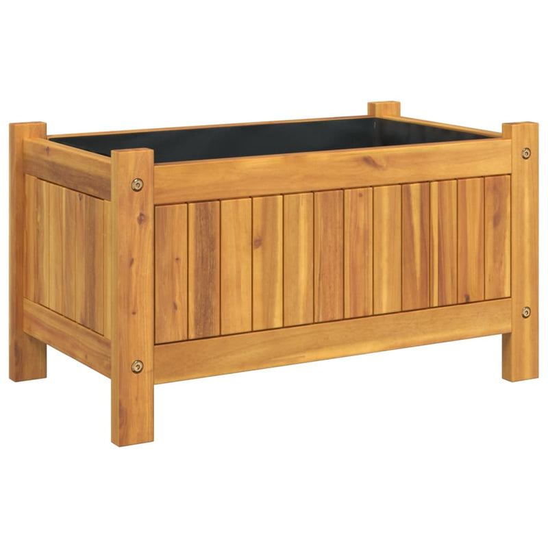 Afbeelding laden in galerijviewer, Vidaxl plantenbak met voering 54x31x30 cm massief acaciahout