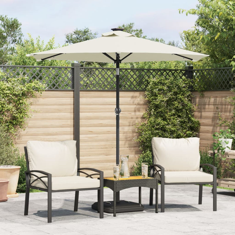 Load image into Gallery viewer, Vidaxl parasol met led's en stalen paal 225x225x212 cm wit