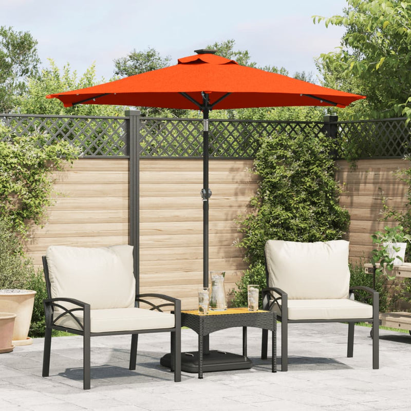 Load image into Gallery viewer, Vidaxl parasol met led's en stalen paal 225x225x212 cm terracotta
