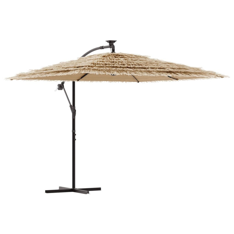 Load image into Gallery viewer, Vidaxl parasol met led's en stalen paal 246x246x230 cm bruin
