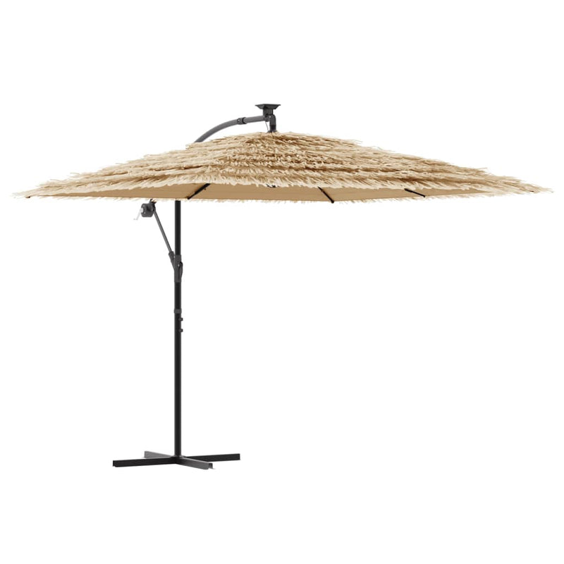Load image into Gallery viewer, Vidaxl parasol met led's en stalen paal 269x269x235 cm bruin
