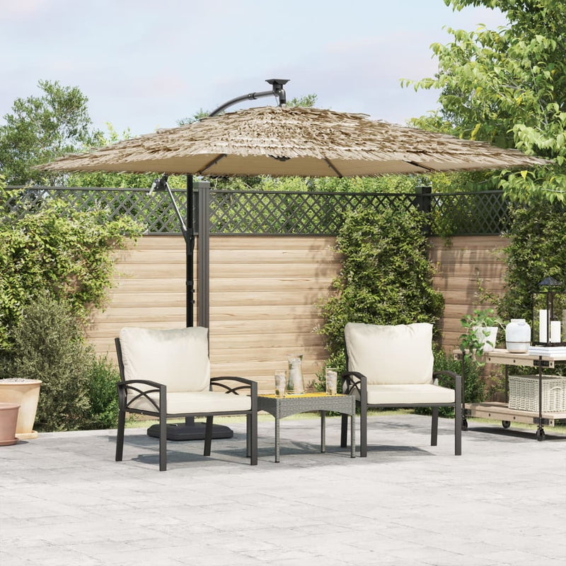 Load image into Gallery viewer, Vidaxl parasol met led's en stalen paal 269x269x235 cm bruin
