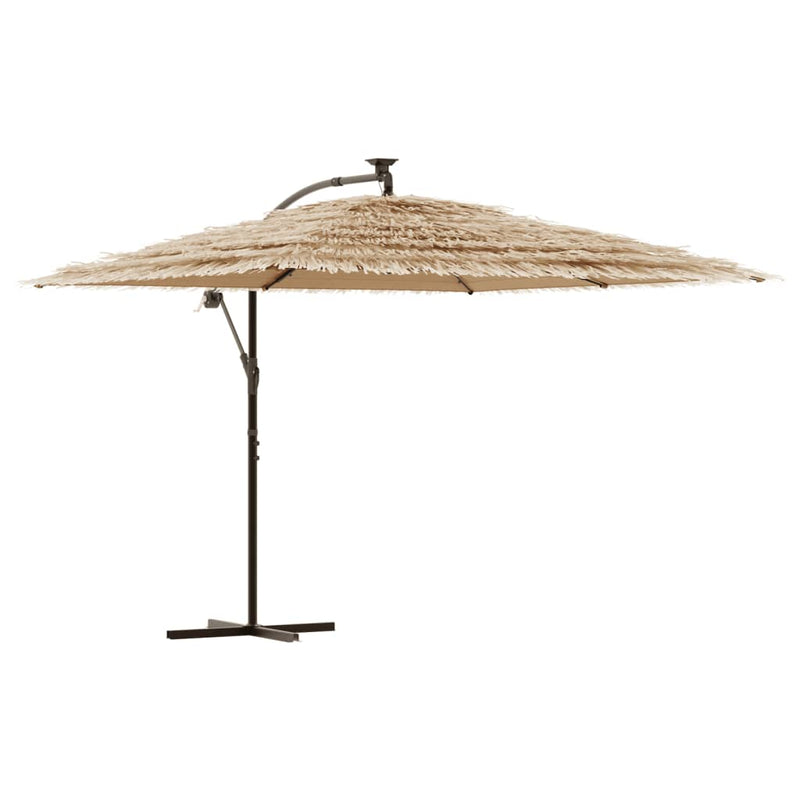 Load image into Gallery viewer, Vidaxl parasol met led's en stalen paal 290x290x238 cm bruin