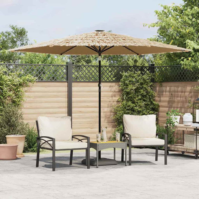 Load image into Gallery viewer, Vidaxl parasol met led's en stalen paal 288x288x225 cm bruin