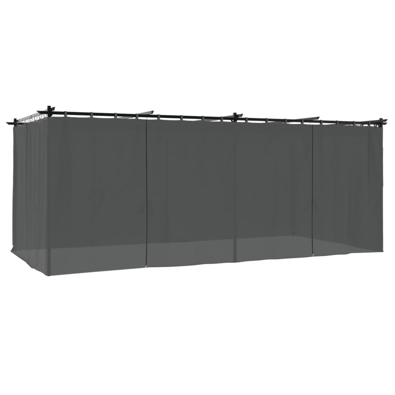 Load image into Gallery viewer, VidaXL Prieel met gordijnen 6x3 m staal antracietkleurig