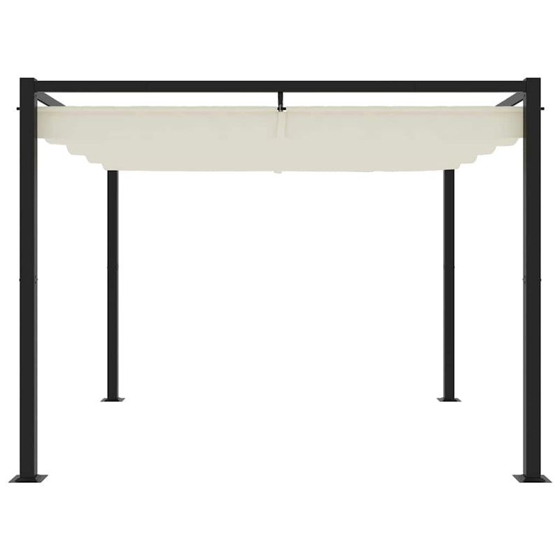 Load image into Gallery viewer, Vidaxl prieel met uittrekbaar dak 3x3 m staal crèmekleurig