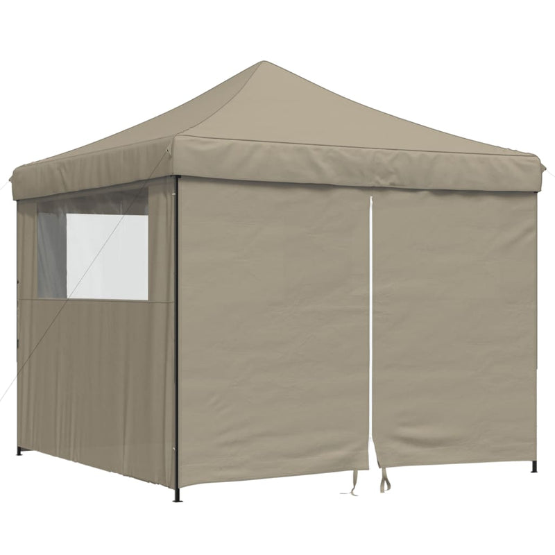 Load image into Gallery viewer, Vidaxl partytent inklapbaar pop-up met 4 zijwanden taupe